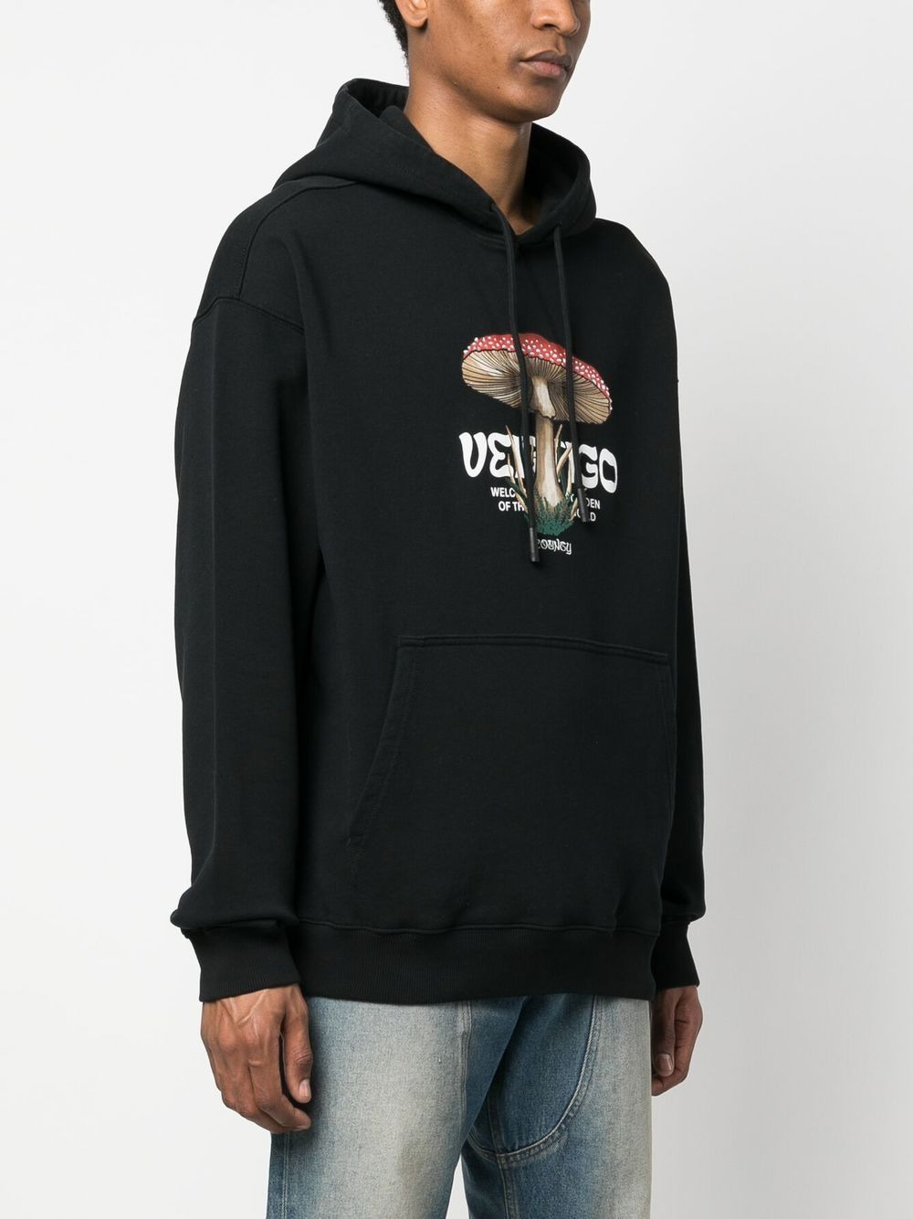 logo-print cotton hoodie - 3