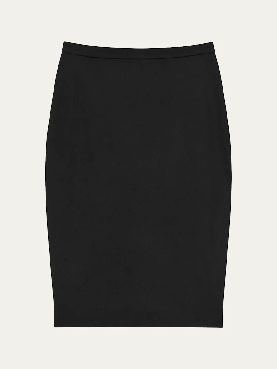 Traceable Wool Knee-Length Pencil Skirt - 1