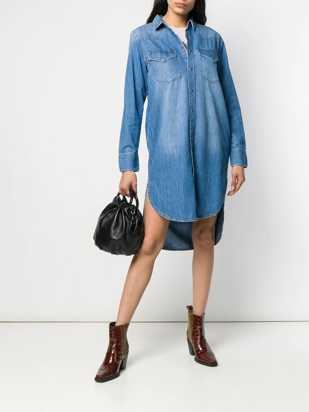 denim shirt dress - 2