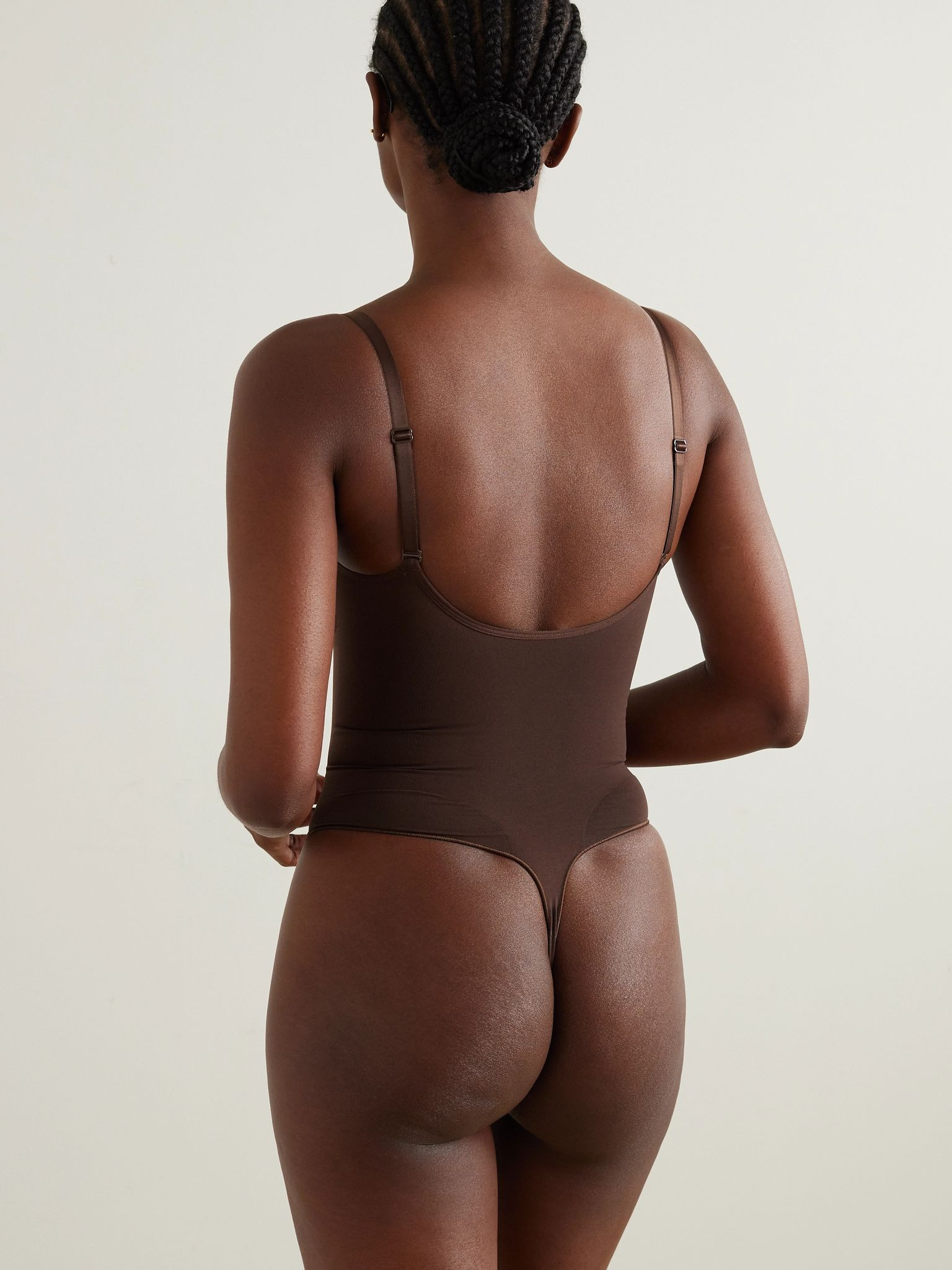 Seamless Sculpt Thong Bodysuit - Cocoa Chocolate - 3