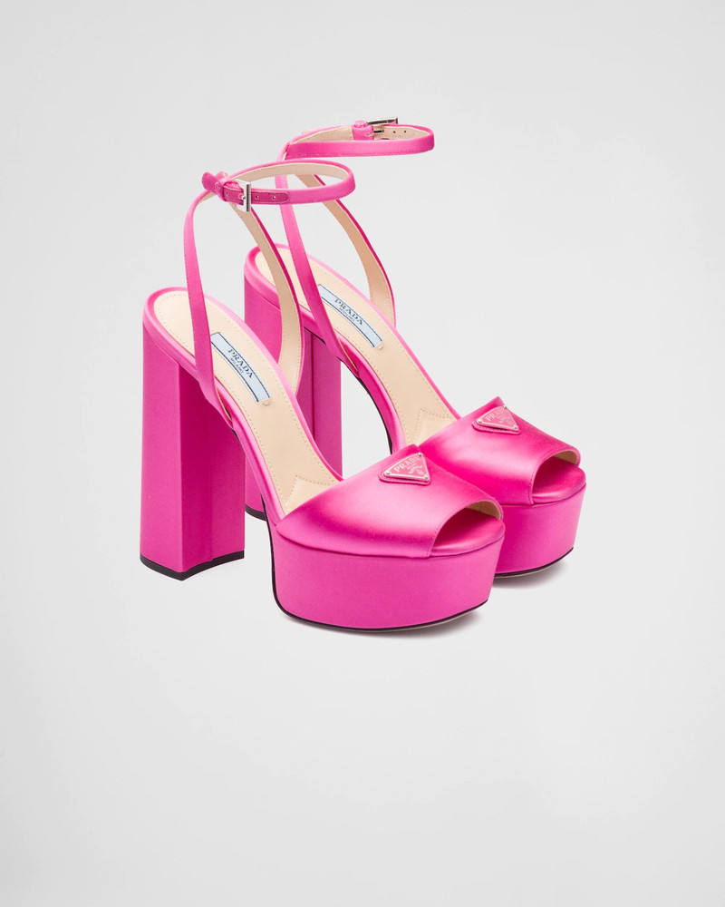 Prada High-heeled satin sandals outlook