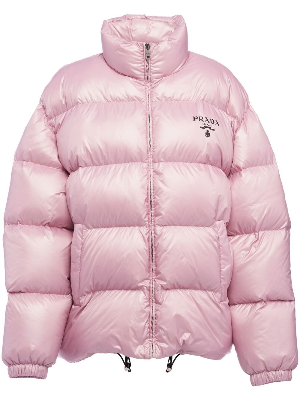 logo-print padded down jacket - 1