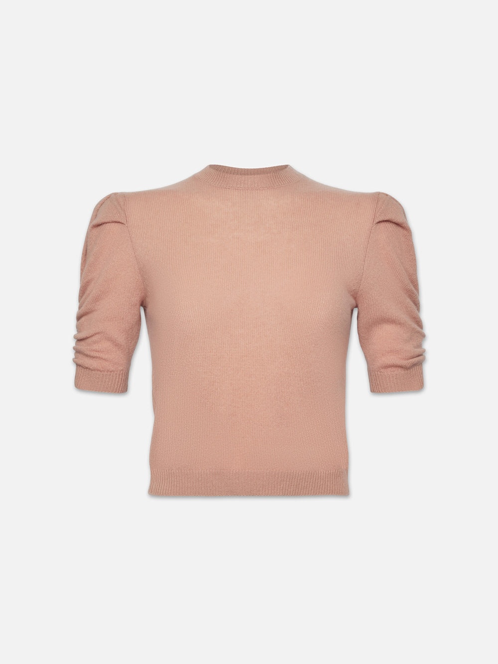 Ruched Sleeve Cashmere Sweater in Blush - 1