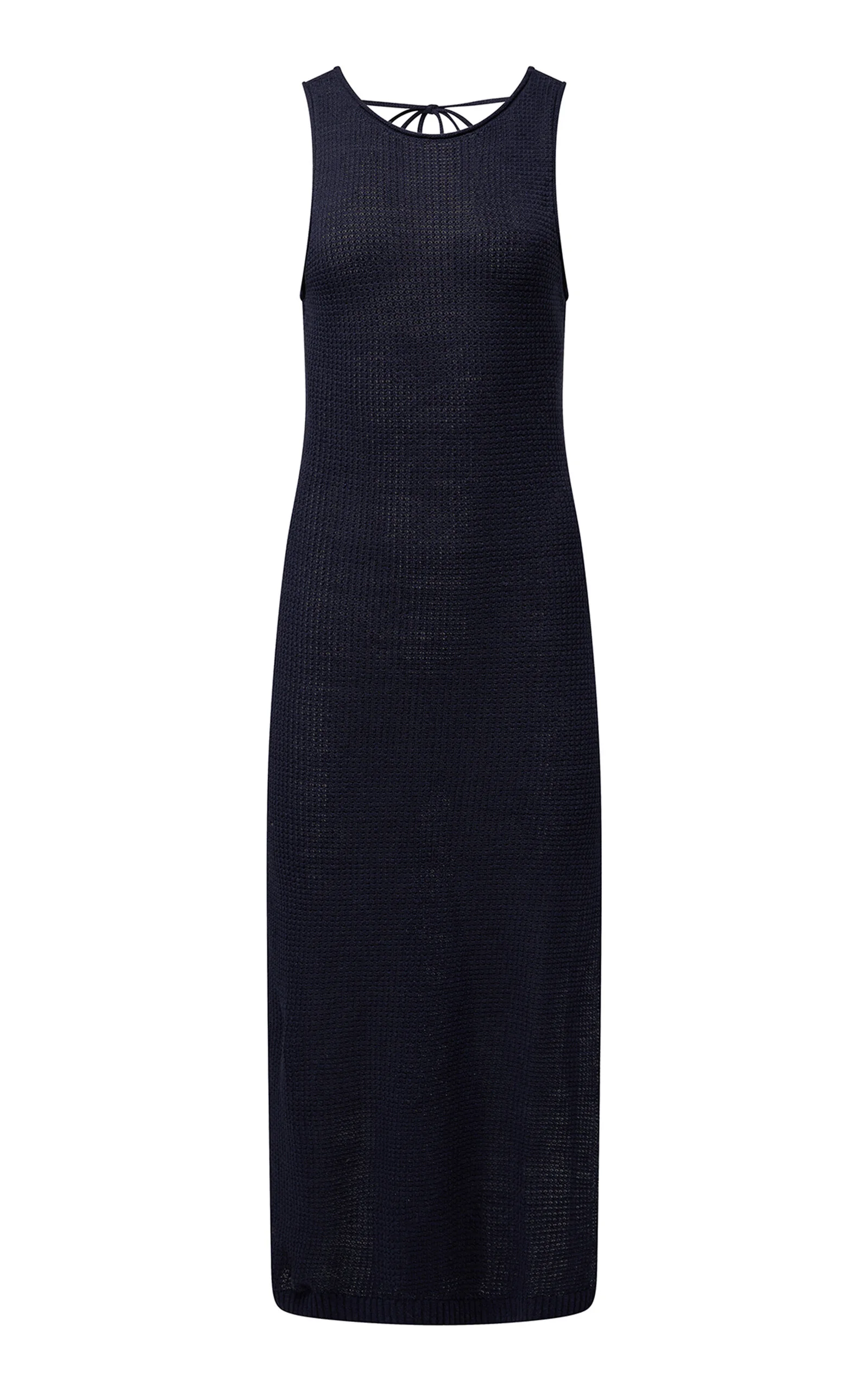 Linen Knit Scoop Back Maxi Dress black - 1