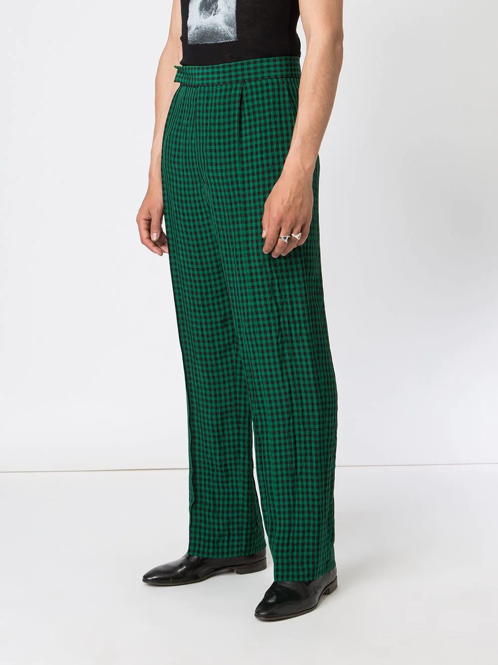 straight check trousers - 3