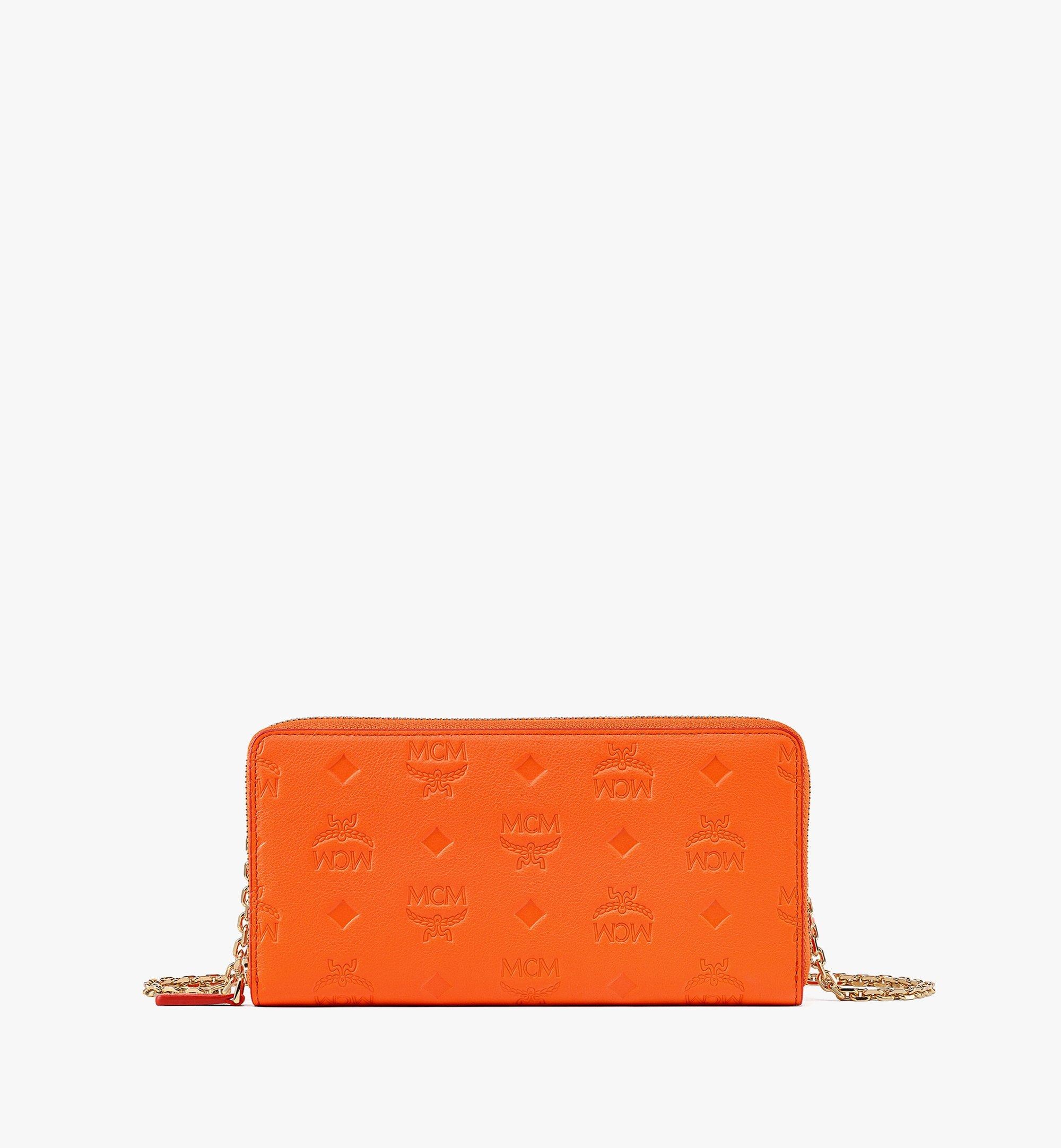 Aren Chain Zip Around Wallet in Embossed Monogram Leather - 1