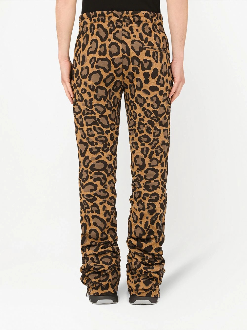 leopard-print drawstring trousers - 4