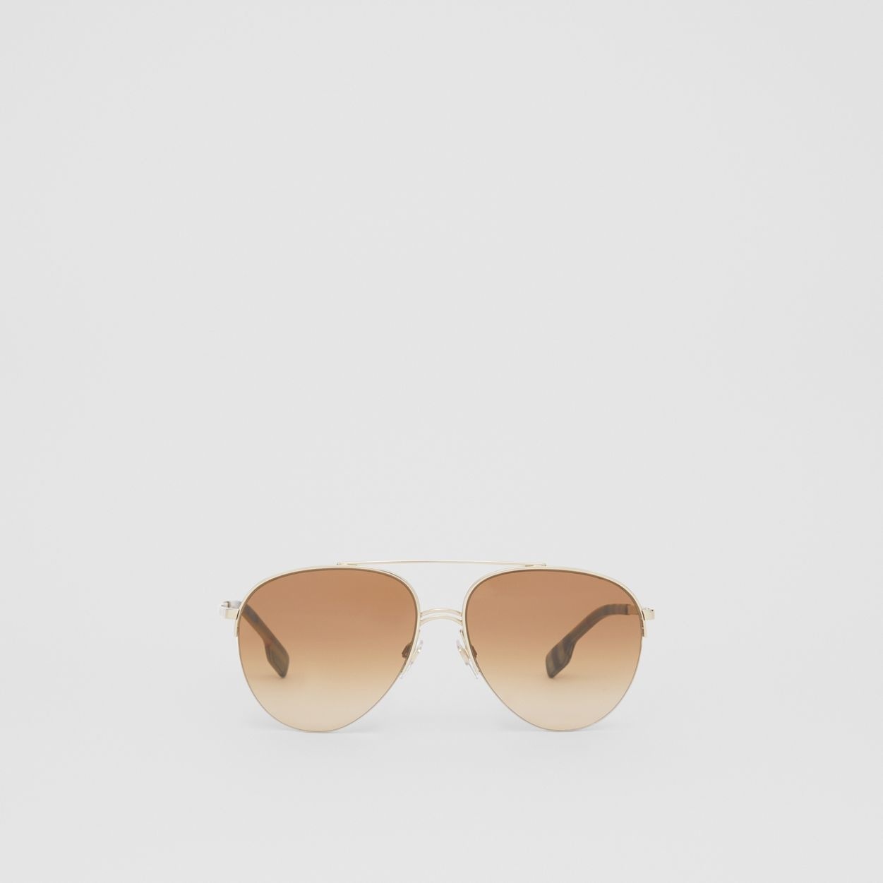 Vintage Check Detail Pilot Sunglasses - 1