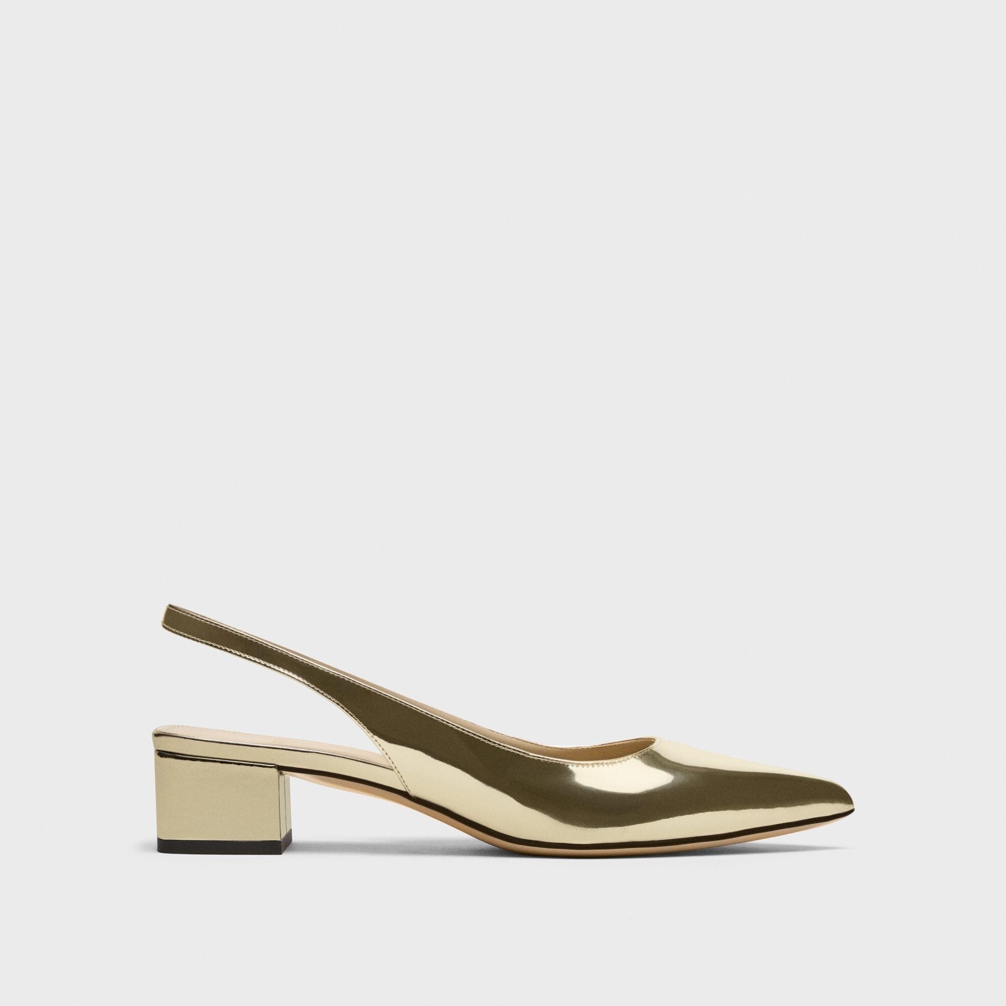 Slingback Pump in Metallic Leather - 1