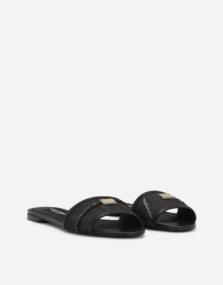 Patchwork denim sliders - 2