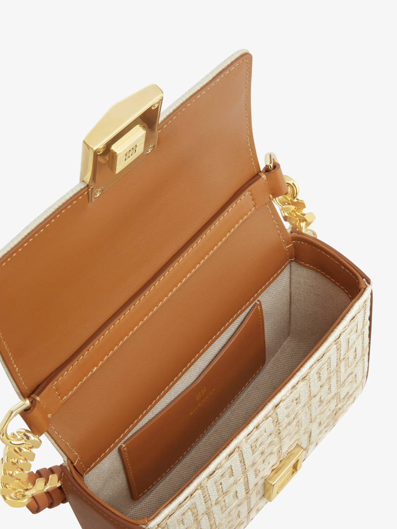 SMALL 4G BAG IN 4G EMBROIDERED RAFFIA WITH CHAIN 6