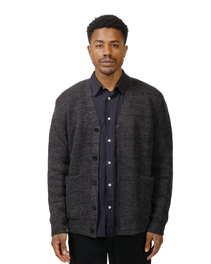 NORSE PROJECTS Loki Wool Cotton Rib Cardigan Dark Grey Melange outlook