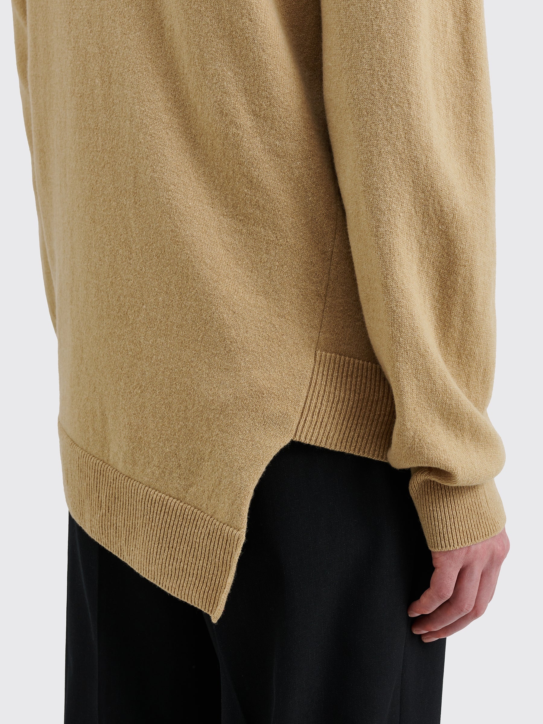 COMME DES GARÇONS SHIRT X LACOSTE KNITTED WOOL CARDIGAN CAMEL - 7