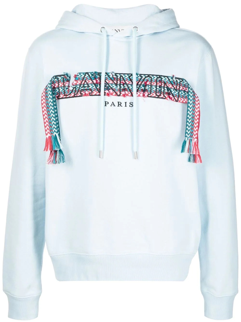 ribbon-logo long-sleeved hoodie - 1