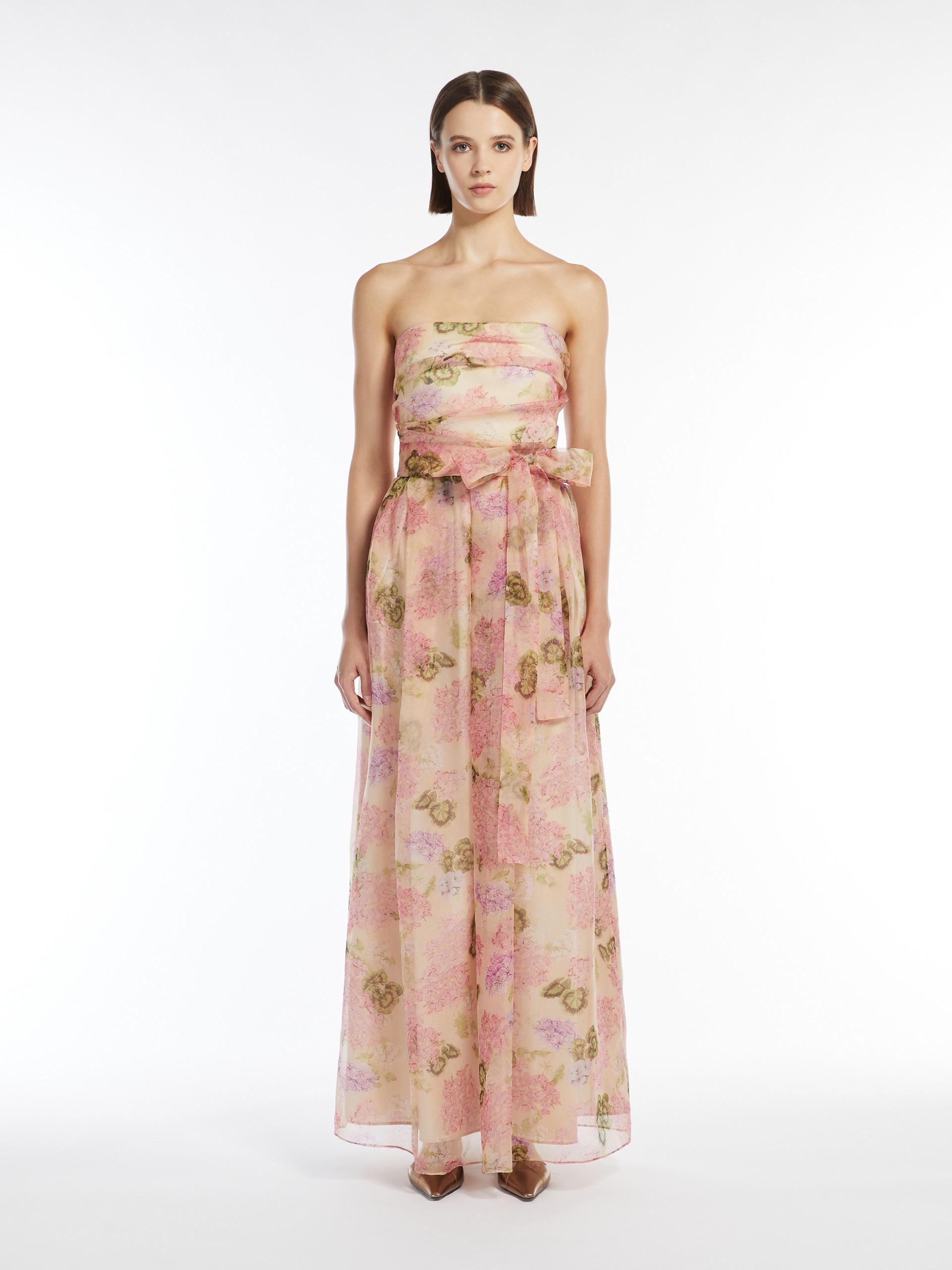 LISETTA Patterned georgette bustier dress - 3