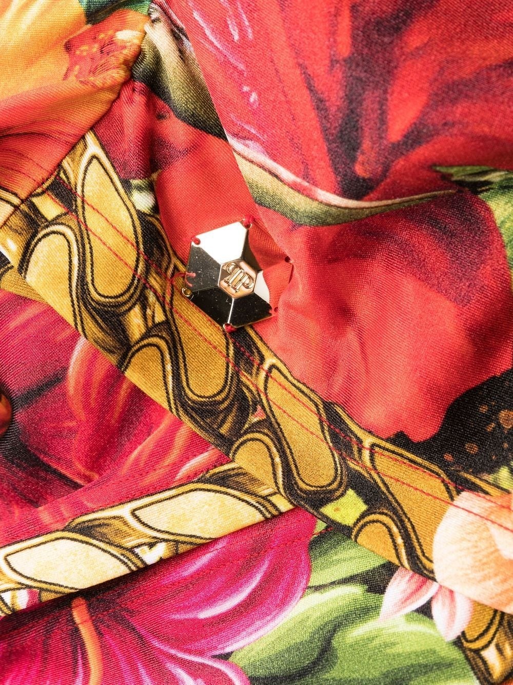 Hawaii-print mock-neck dress - 6