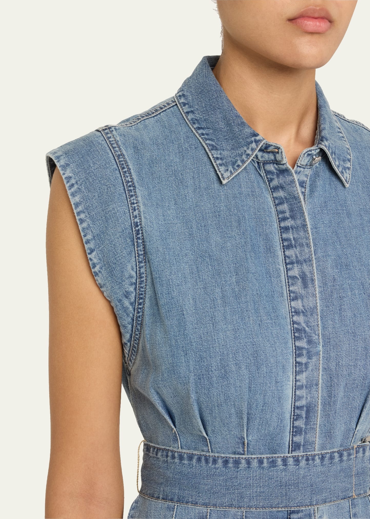 Loreta Belted Denim Midi Dress - 5