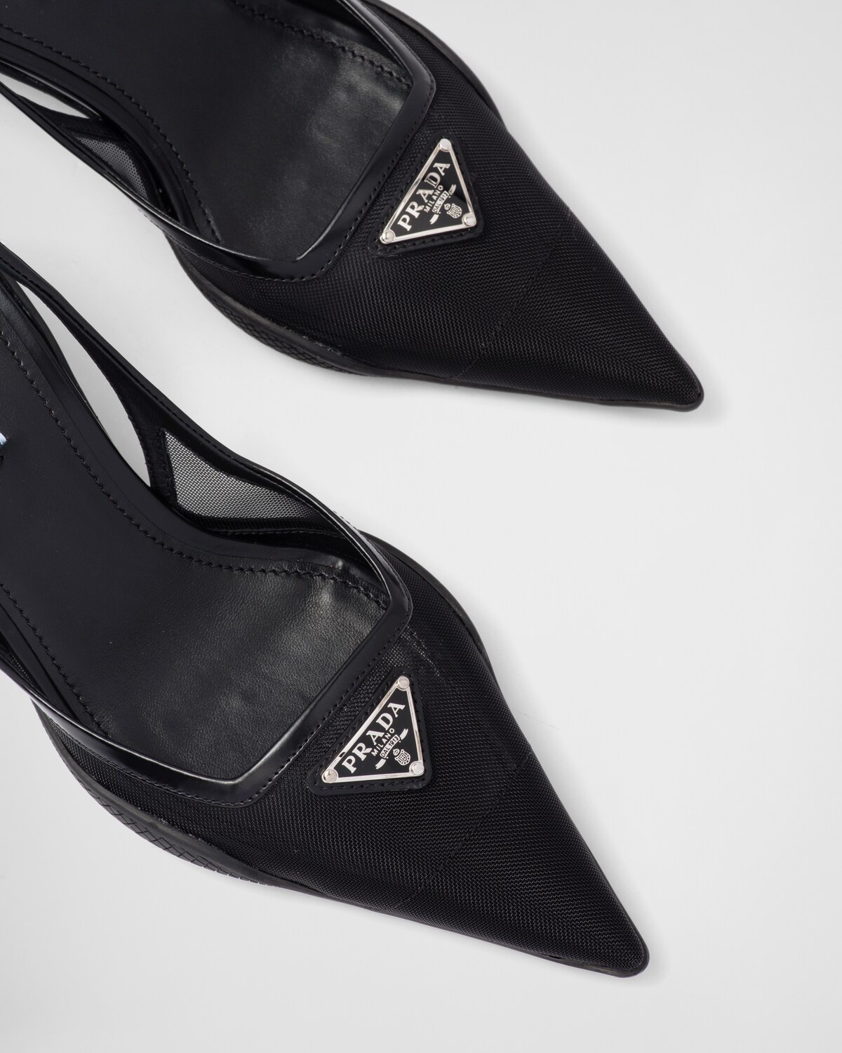 Mesh fabric slingback pumps - 6