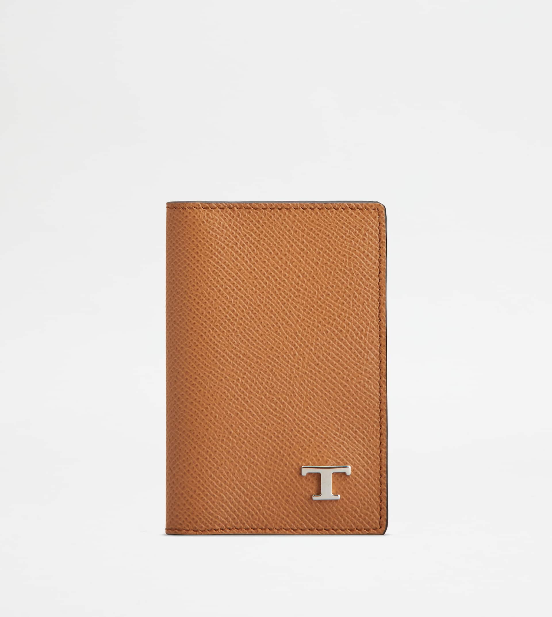 CARD HOLDER IN LEATHER - BROWN - 1