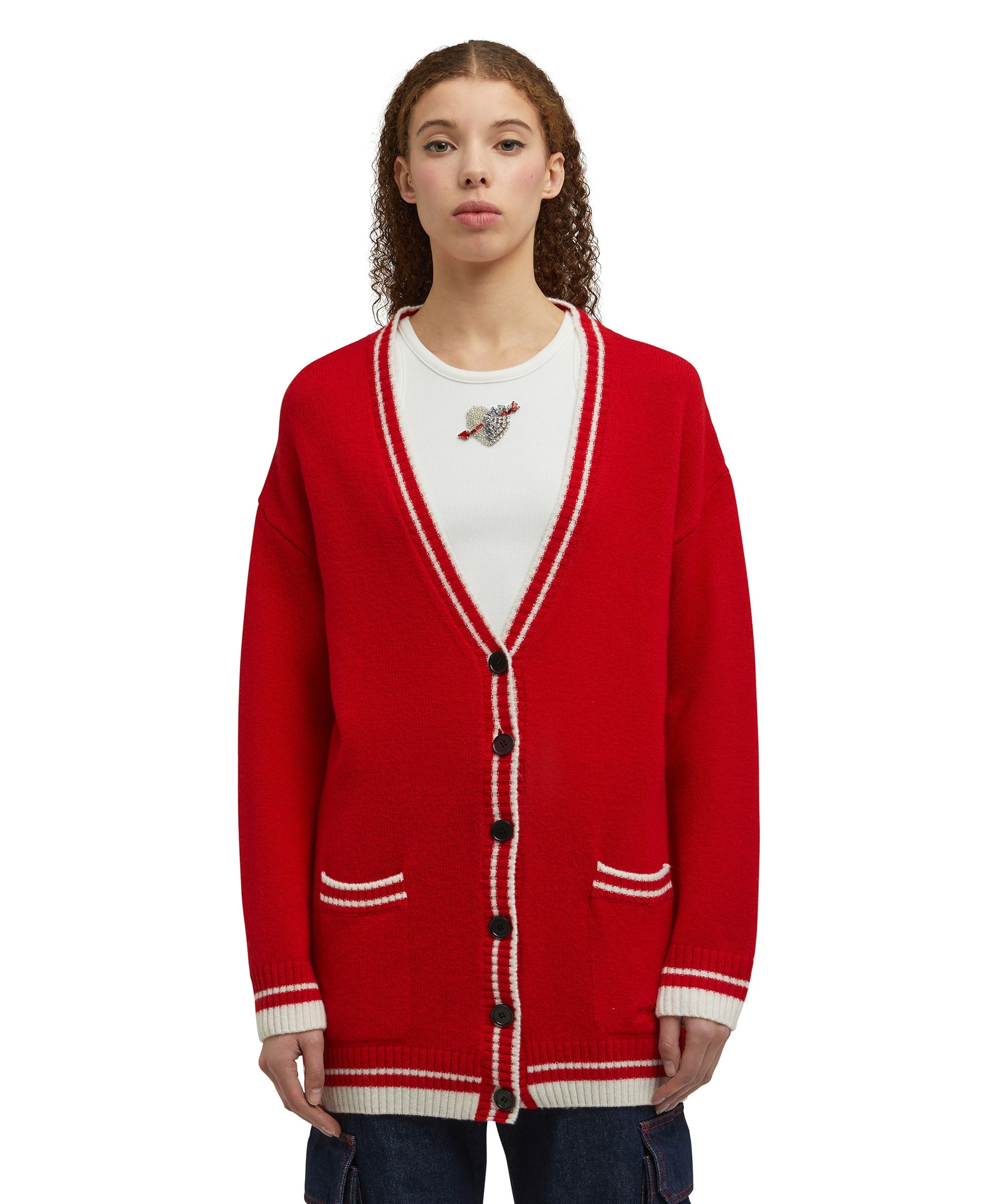 "MSGM Signature Cashemre blend" V-neck cardigan - 2