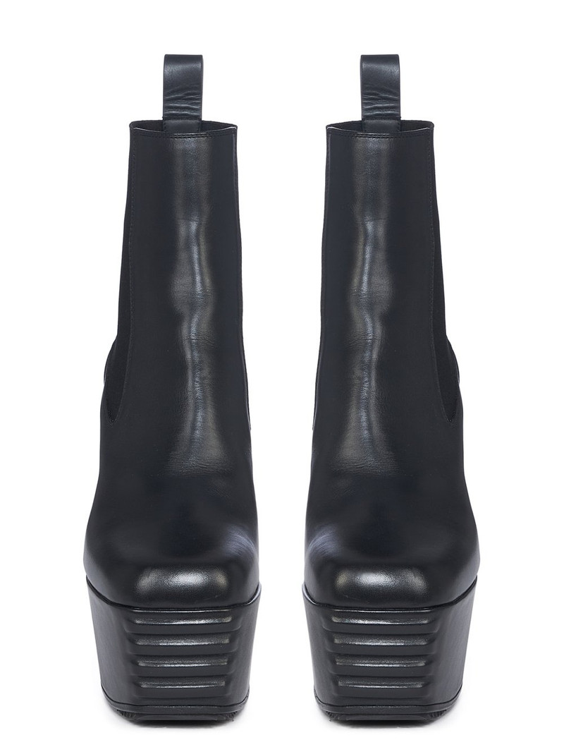 Rick Owens Minimal Grill Beatle leather platform ankle boots outlook