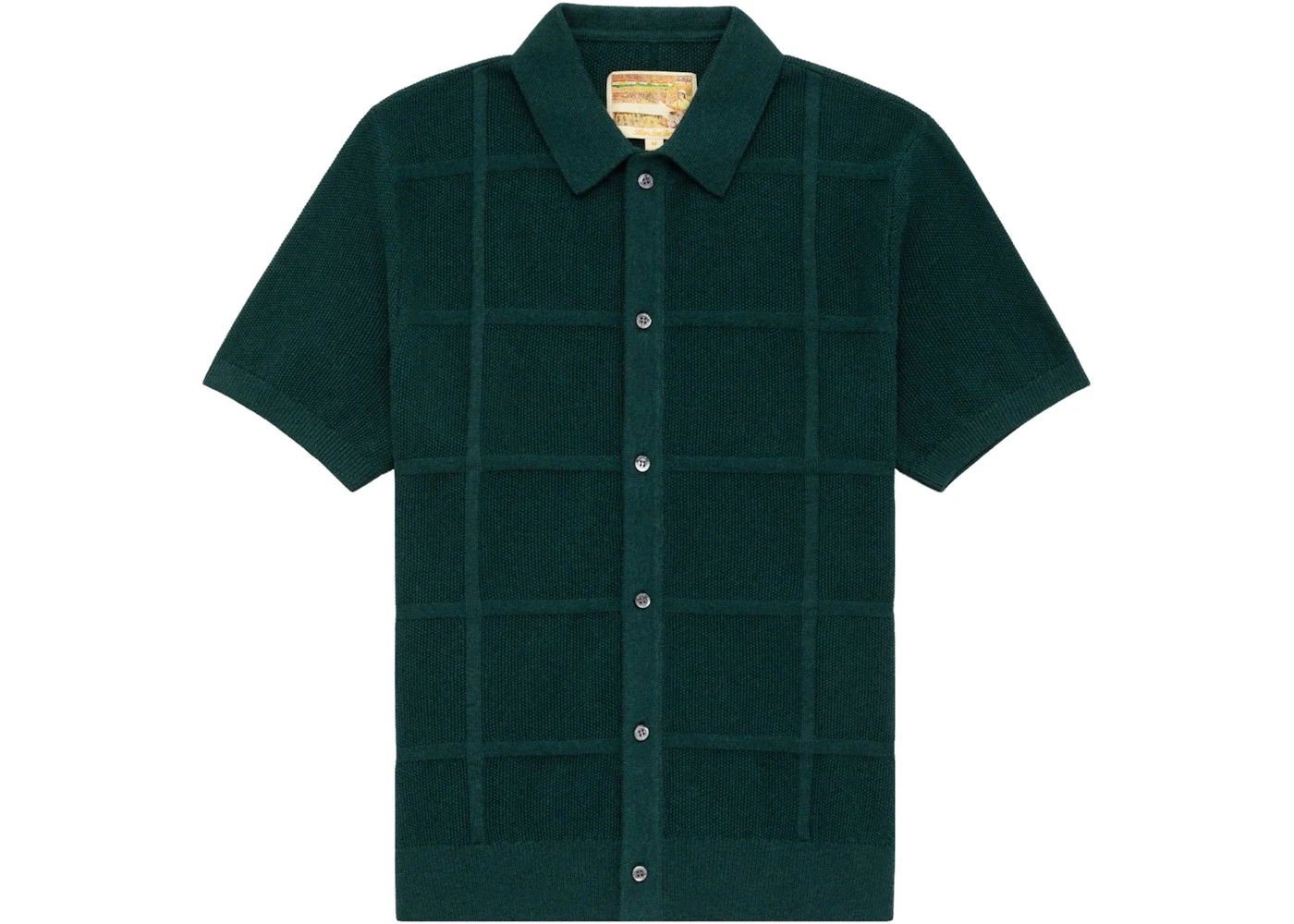 Aime Leon Dore Windowpane Cardigan Green - 1