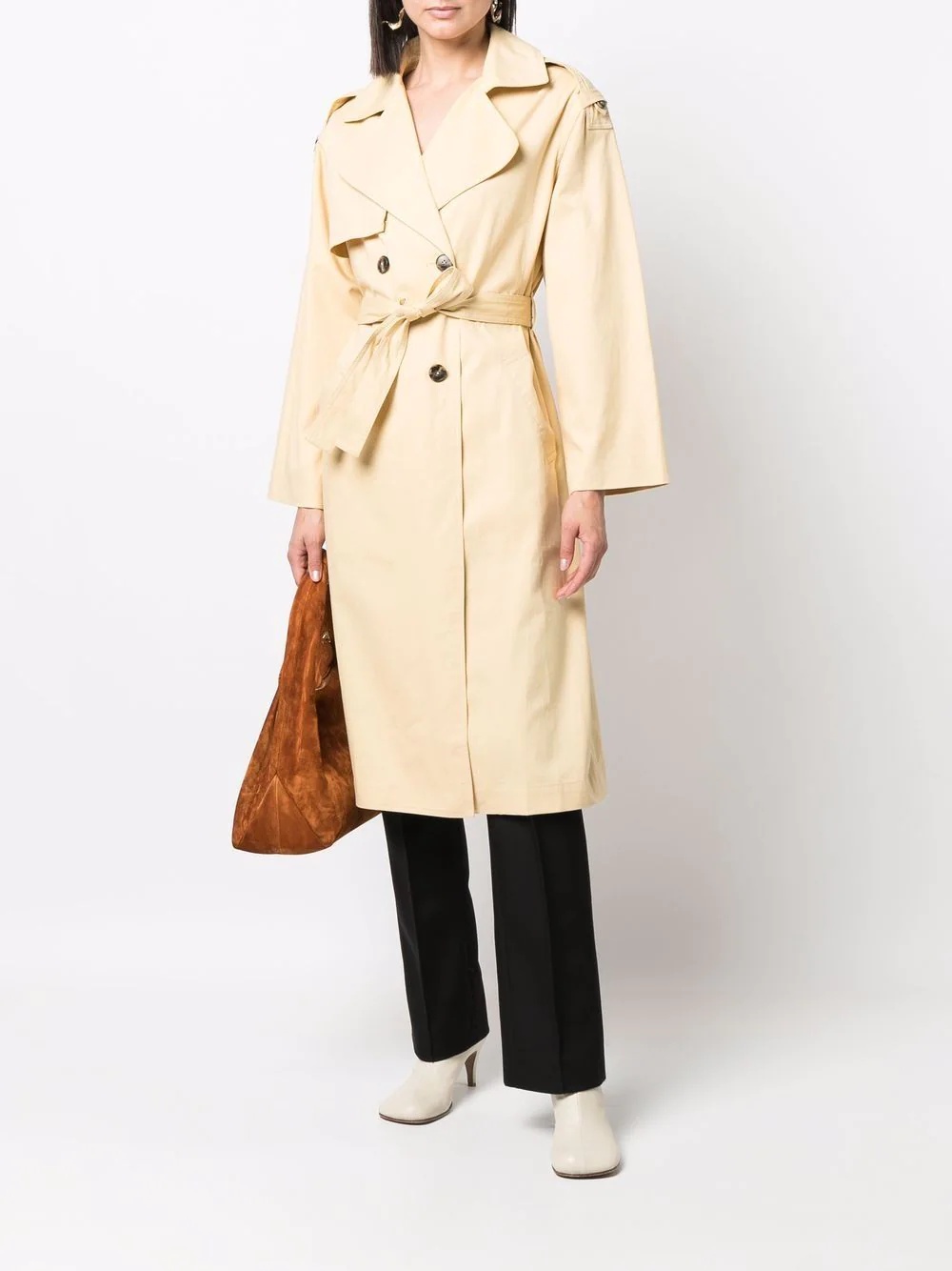 tied-waist trench coat - 2