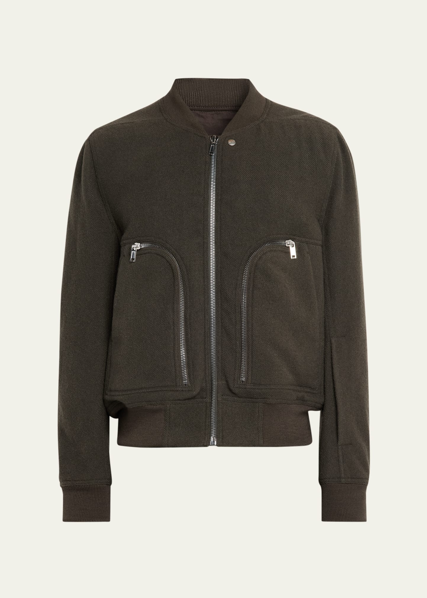 Men's Wool Knit Full-Zip Bomber Jacket - 1