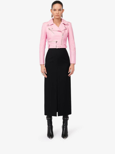 Alexander McQueen Women's Slashed Pencil Skirt in Black outlook