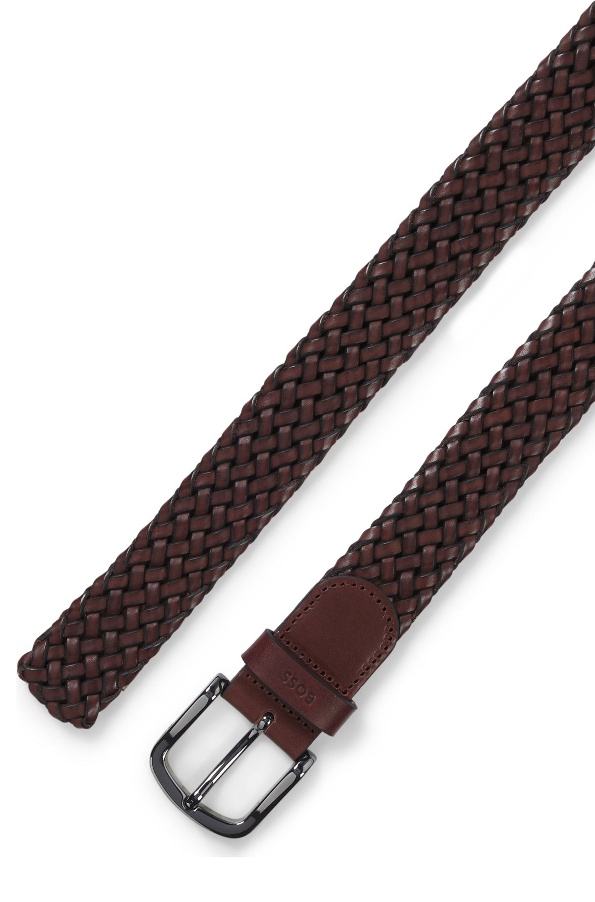 WOVEN-LEATHER BELT WITH LOGO KEEPER - 3