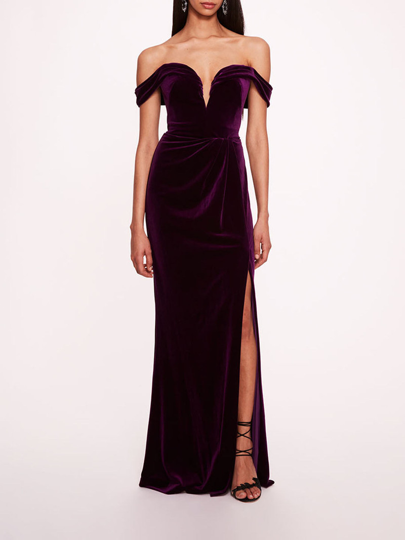 PLUNGING VELVET GOWN 1