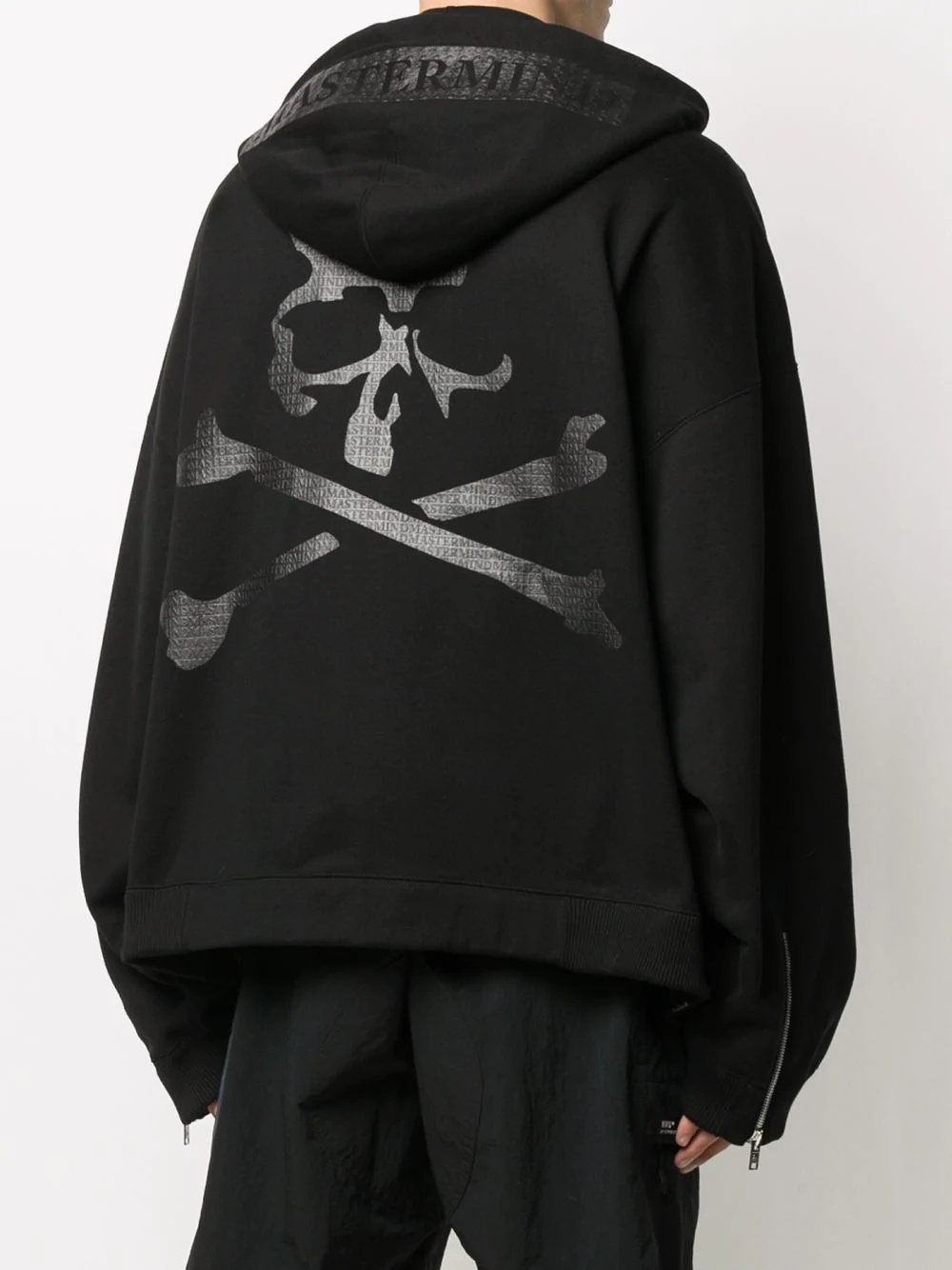 logo print zipped hoodie - 4