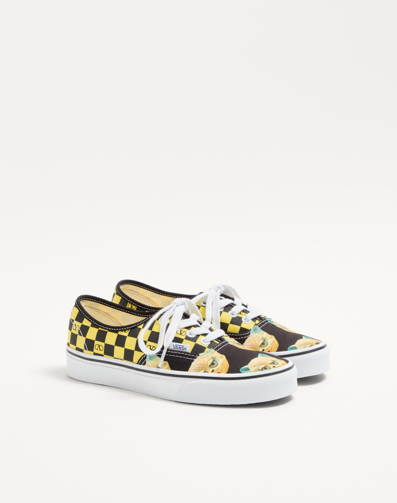 VALENTINO GARAVANI AND VANS LOW-TOP FABRIC TRAINER WITH VLOGO CHECKERBOARD PRINT AND LE CHAT DE LA M 2