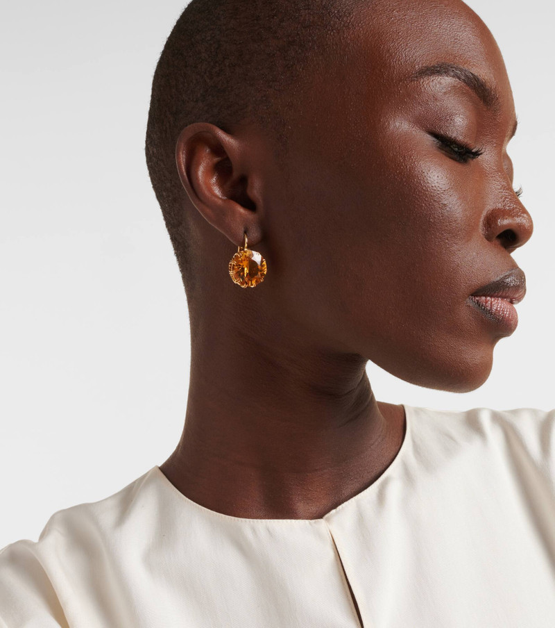 ILEANA MAKRI Crown Medium 18kt gold earrings with citrines outlook