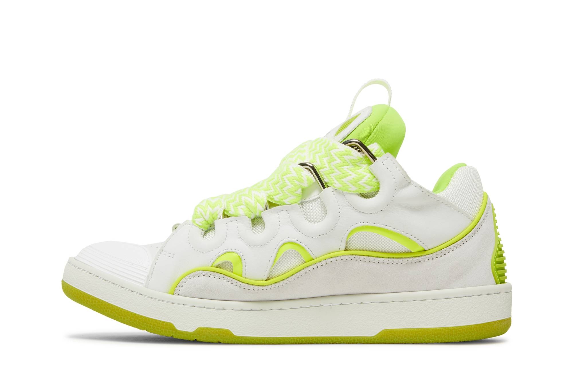 Lanvin Curb Sneakers 'White Fluo Yellow' - 3