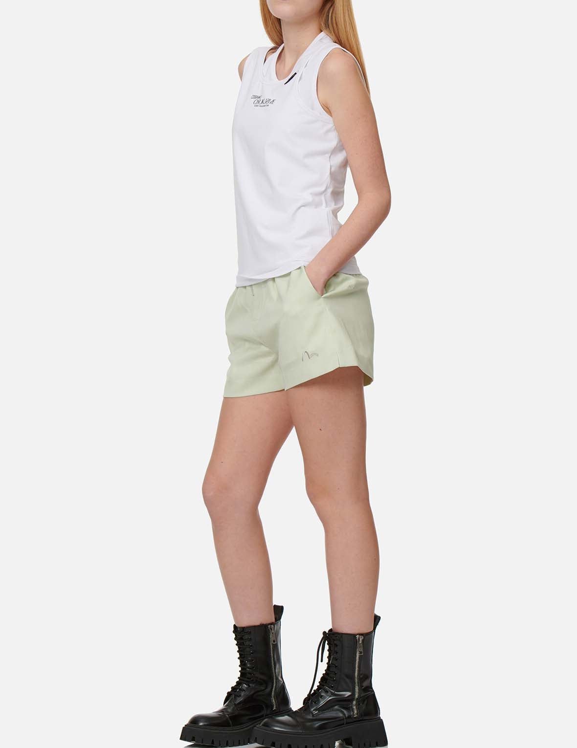 Slogan Embroidery Wool-blend Shorts - 5