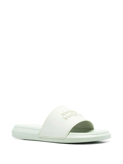 Alexander McQueen embossed-logo slides outlook