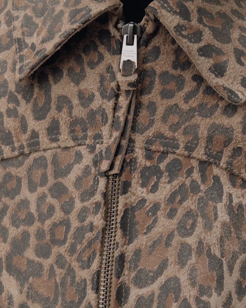 DELLCOT LEOPARD PRINT SUEDE JACKET 2