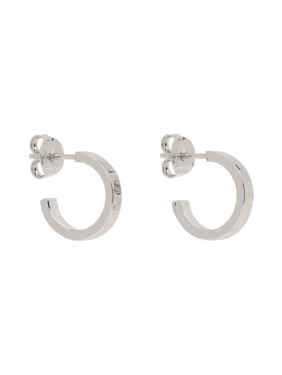 MM6 Maison Margiela Silver Numeric Minimal Signature Hoop Earrings outlook