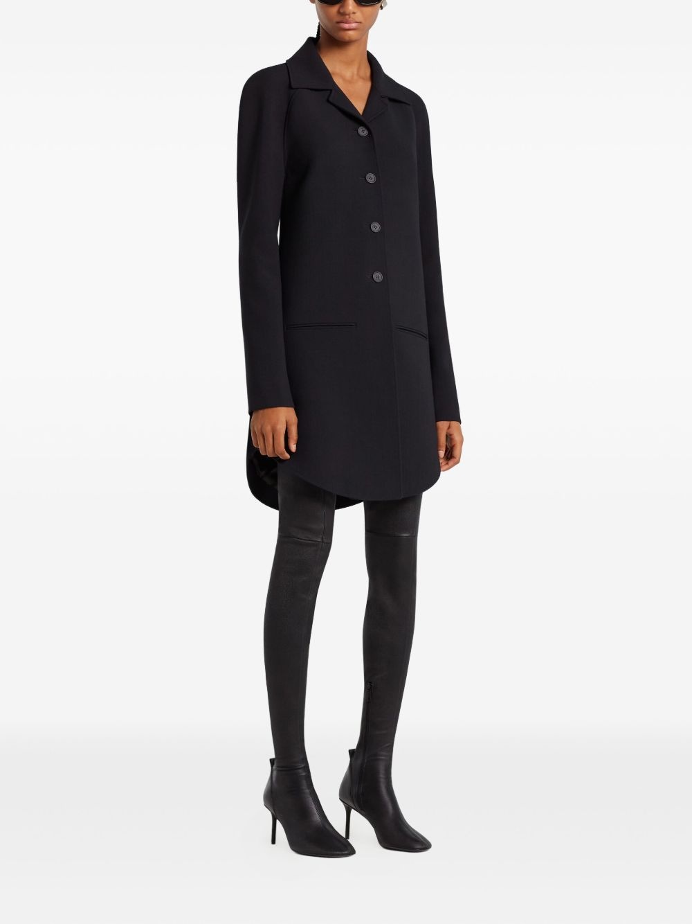 tailored button-front coat - 3