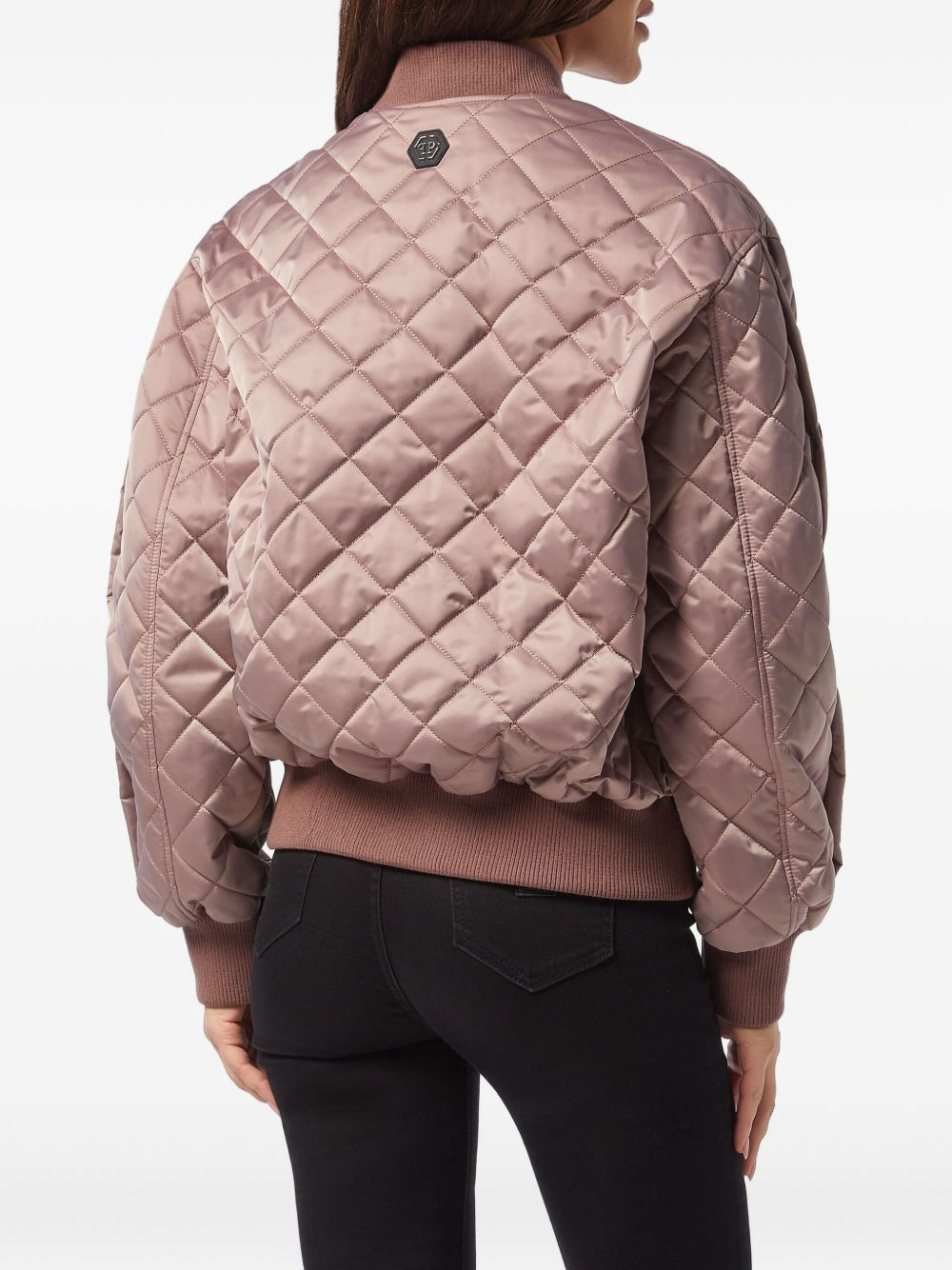 quilted embroidered bomber jacket - 3