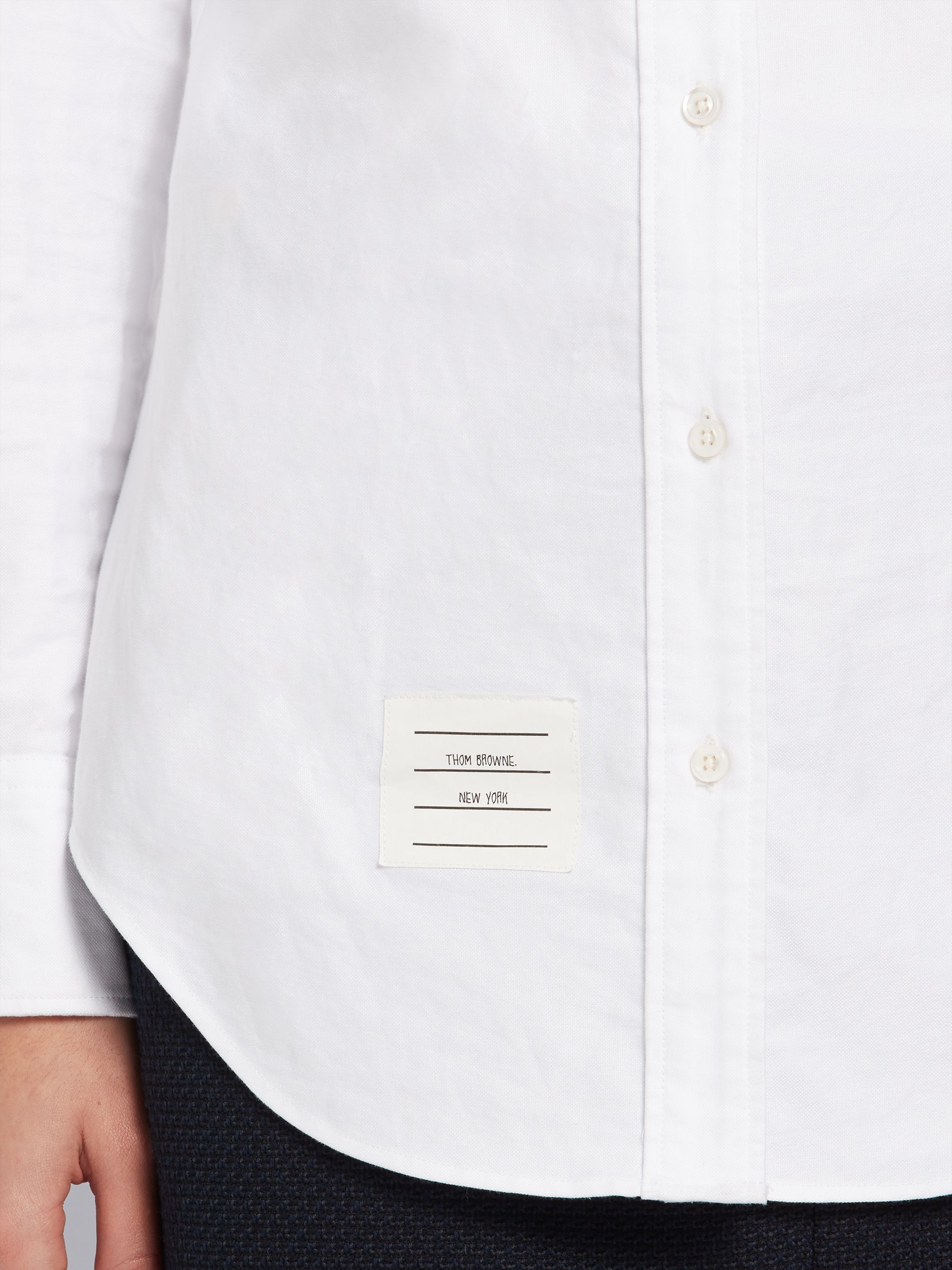 White Oxford RWB Tab Long Sleeve Shirt - 6