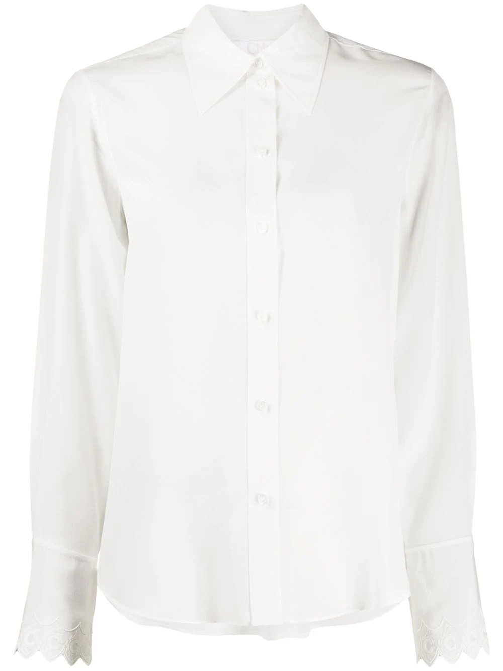 long-sleeve scallop-cuff shirt - 1