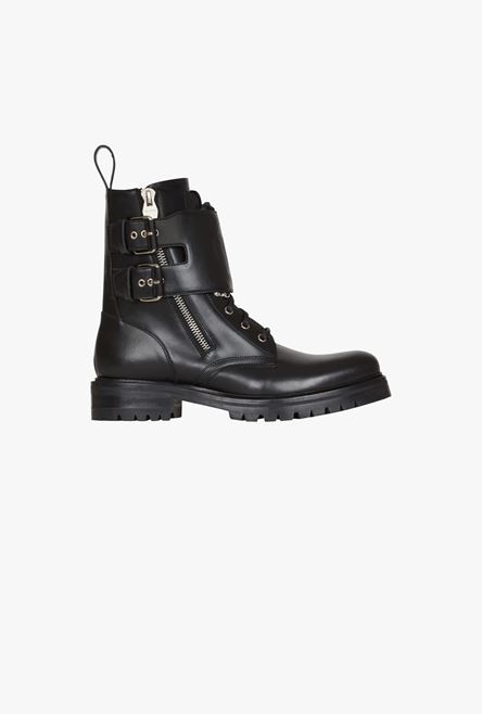 Smooth black leather Phil Ranger ankle boots - 1