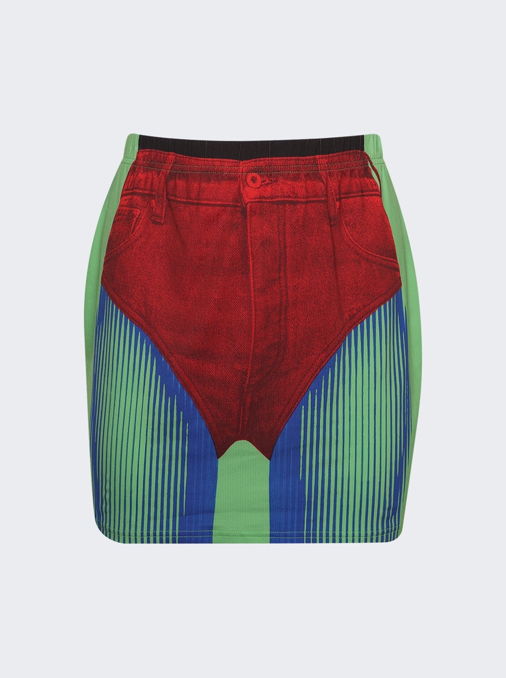 X Jean Paul Gaultier Trompe-l'oeil Janty Mini Skirt Red and Green - 1