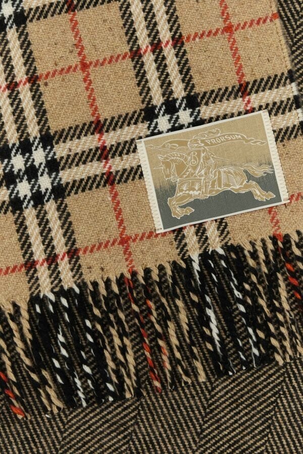 Burberry Unisex Embroidered Cashmere Blend Reversible Scarf - 2