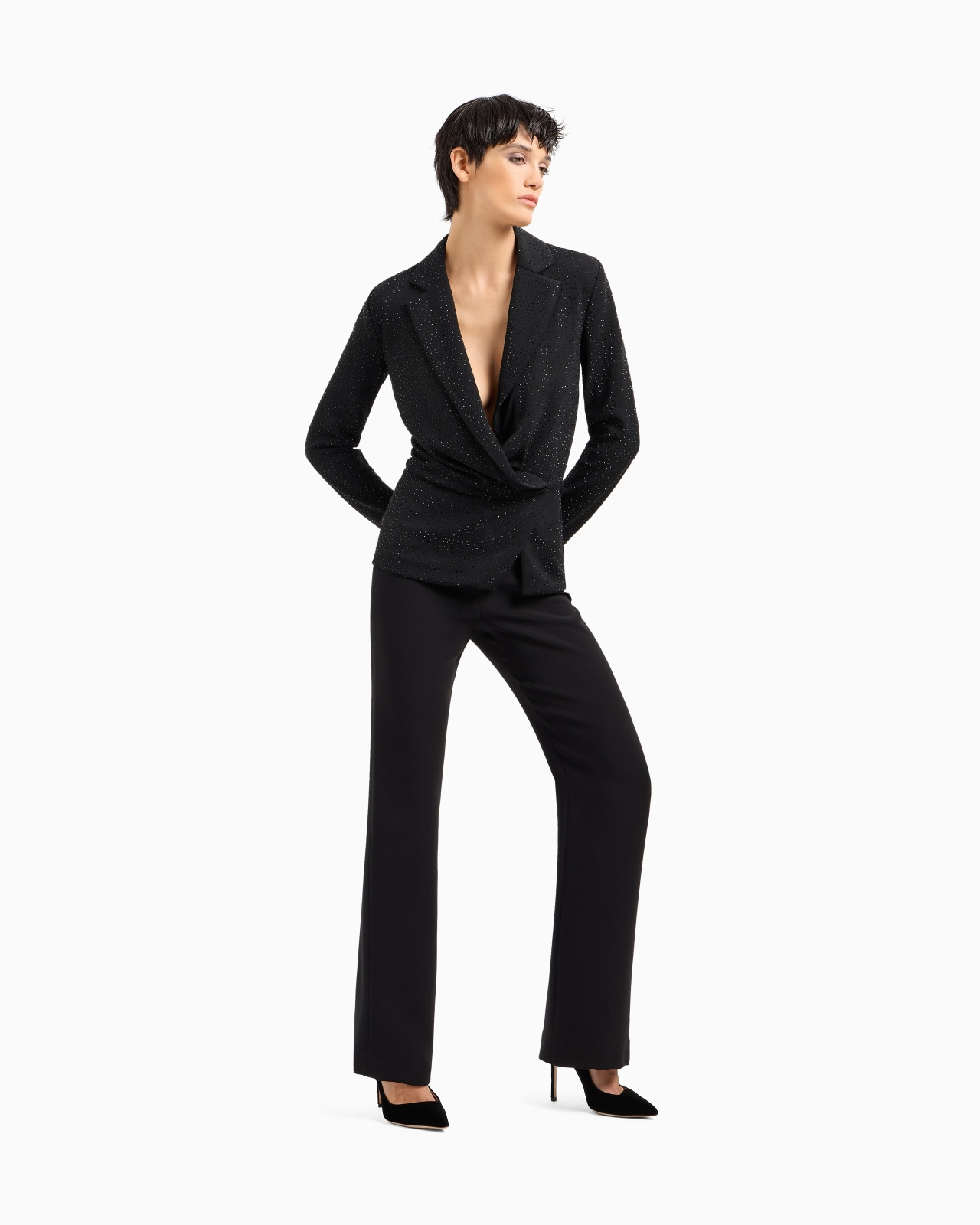 ASV viscose single-breasted jacket with all-over embroidery - 2