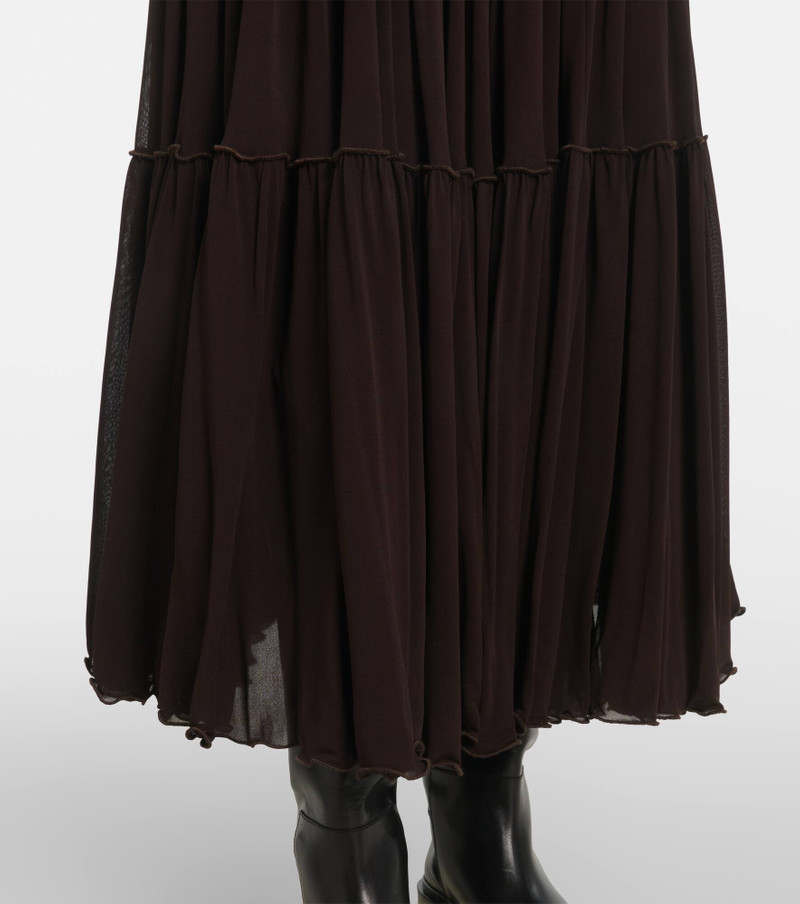 Pleated georgette midi skirt 5