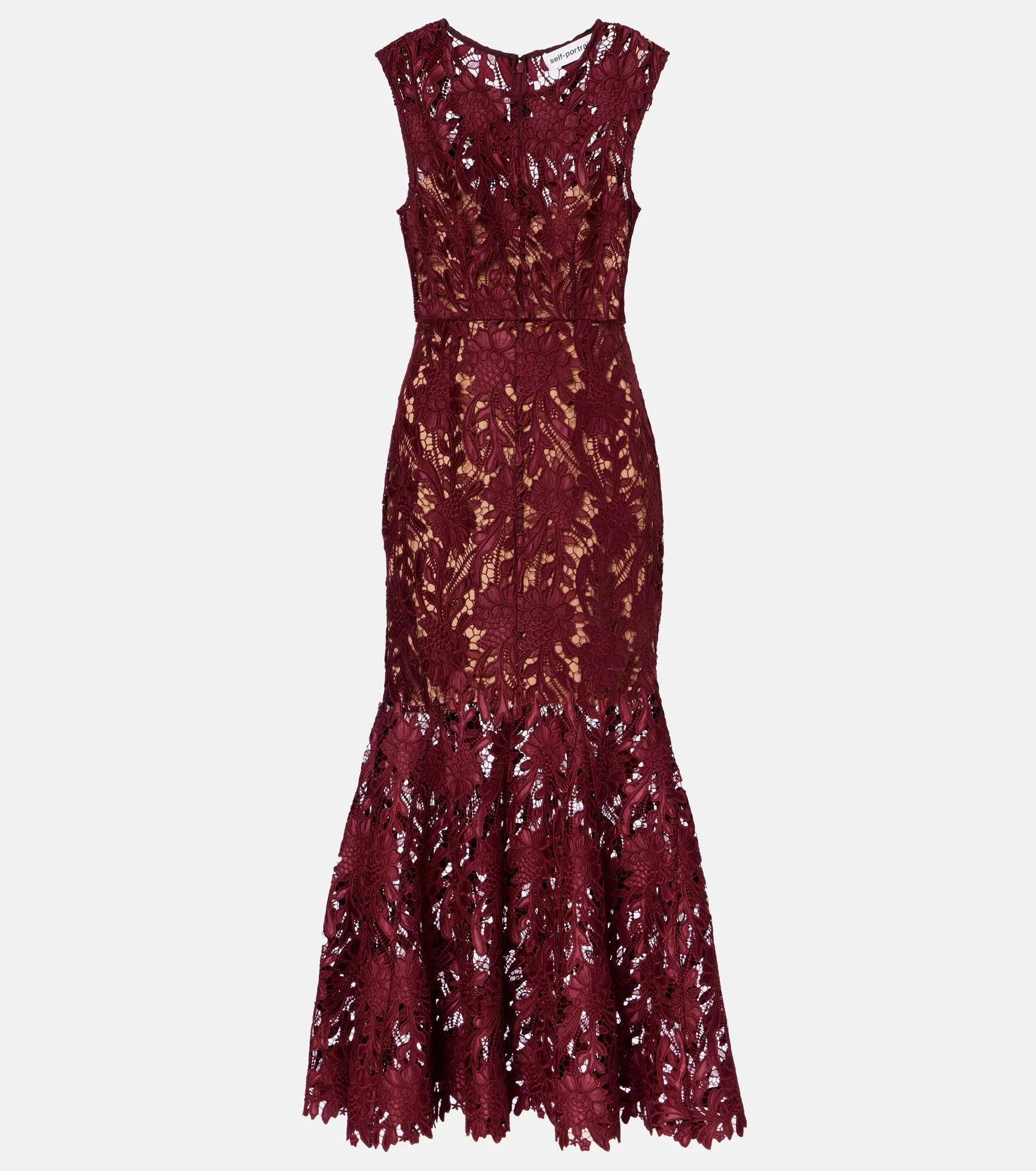 Floral lace midi dress - 1