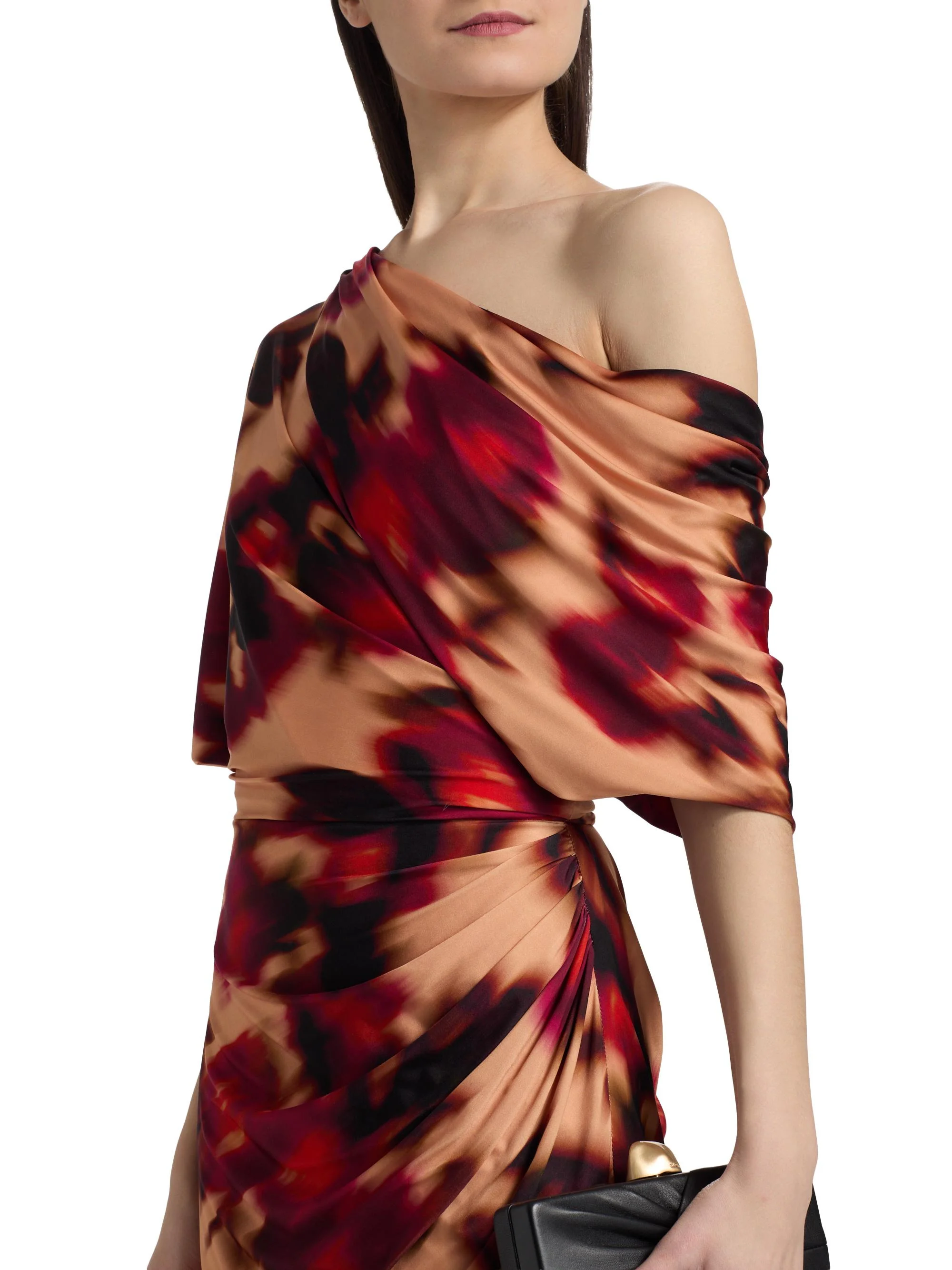 amsale jersey dress Women's Blurred Floral - Magenta Multi - 742374 Collection:Flora